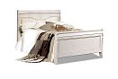 Кровать "Лика" (высокое изножье); без основания, без матраса; (900x2000); белая эмаль; LG0505Р (гр. кожи 1)