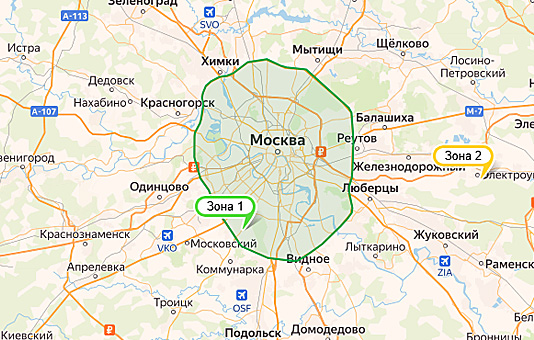 Карта доставки мебели БЕЛФАН в Москве