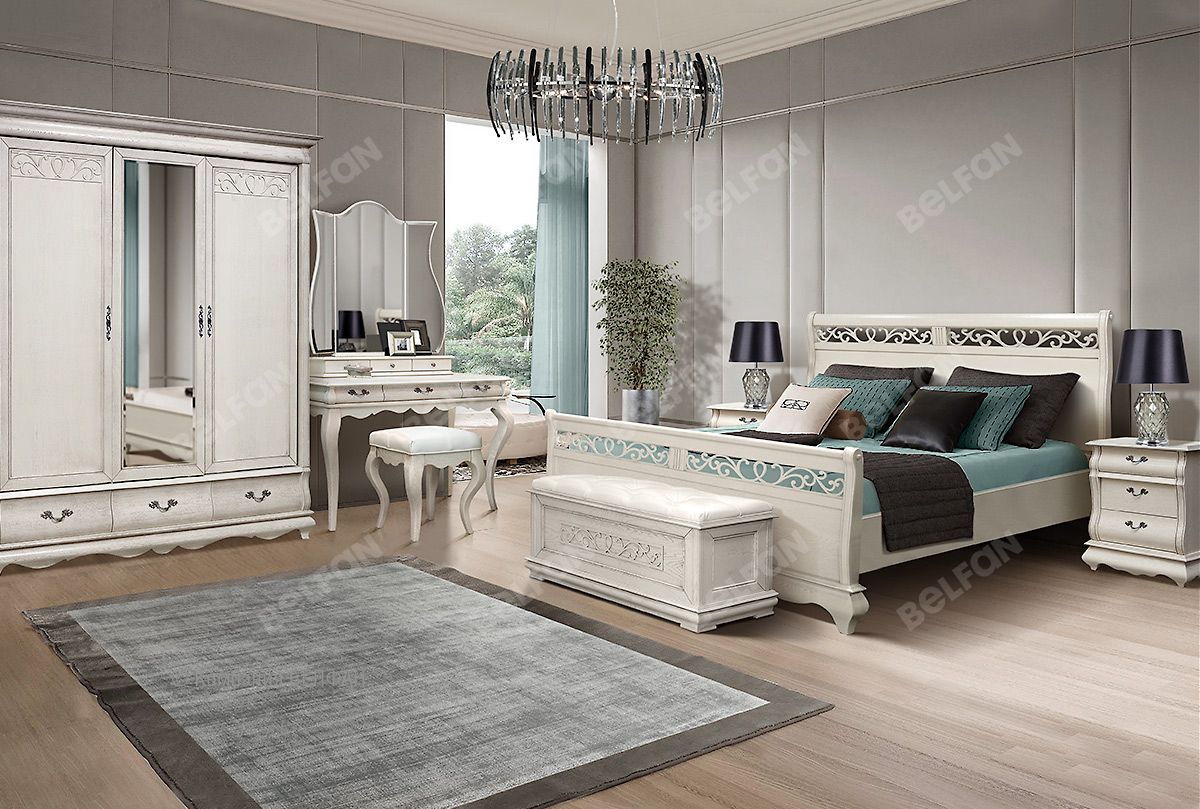 дизайн спальни в белых тонах современном стиле