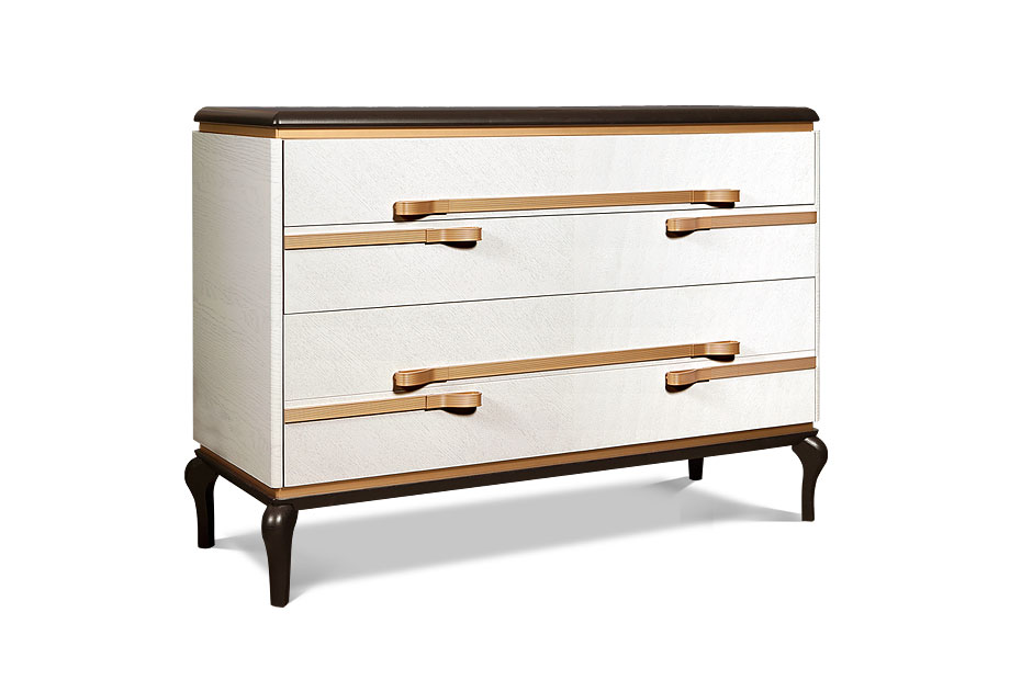 Комод "Мадлен"; альба+черная эмаль