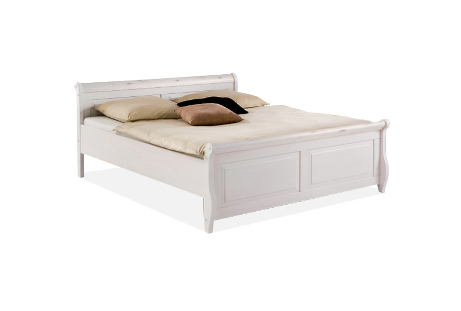 Кровать двуспальная "Мальта" 160 (без ящиков); без основания, без матраса; (1600х2000); белый воск+колониал