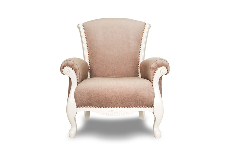 "Грация" кресло; нераскл.; белая эмаль с темной патиной; Missoni 17 (гр.2/БК)