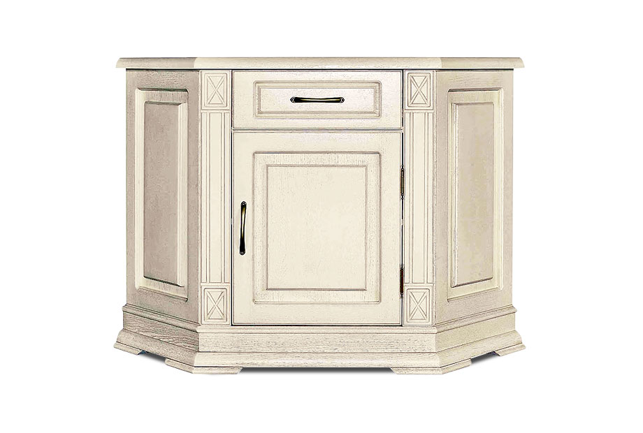 Тумба угловая "Верди Люкс 1у"; правая; слоновая кость