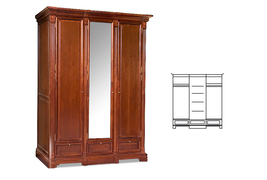 Шкаф для платья и белья "Престиж" 23; ГМ 5923; беловежский орех