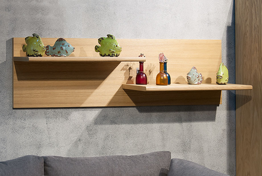 Полка настенная "Хедмарк" 180-2; натуральный дуб, браширование