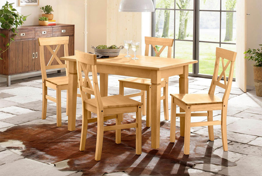 Стол обеденный "Рауна" 160 со вставкой; раскл.; белый воск