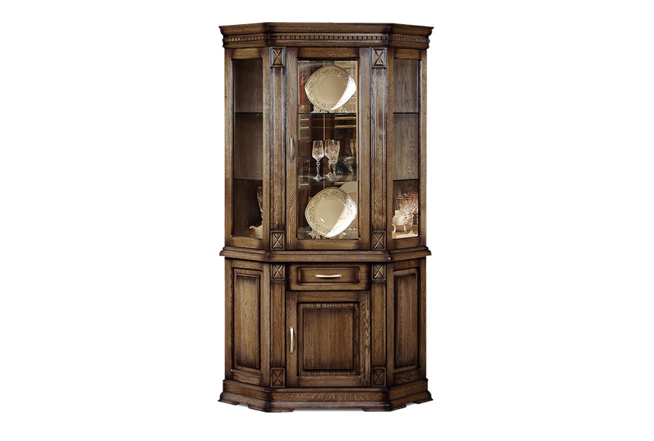 Шкаф комбинированный угловой "Верди Люкс 1уз"; правый; венге