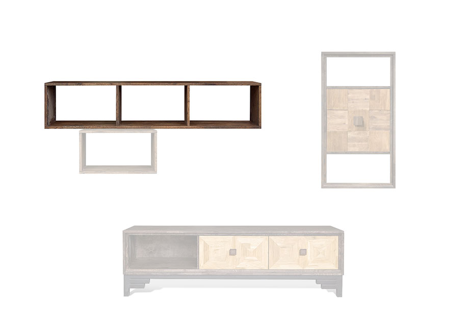 Полка настенная "Cube Design" 3; графит