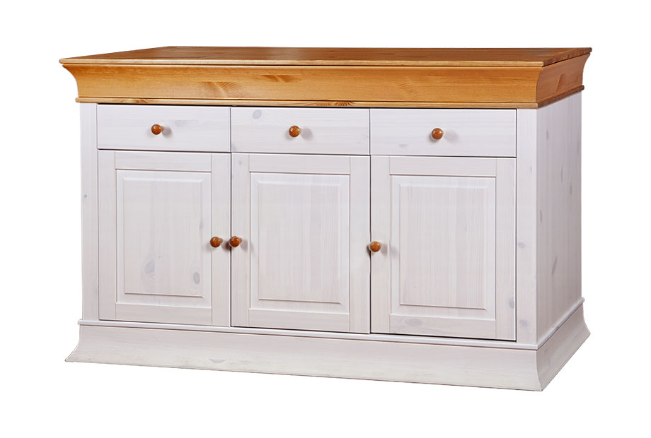 Комод "Бостон" (низ); белый воск+антик