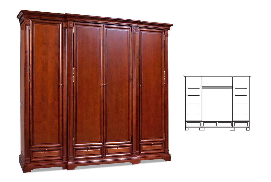 Шкаф для платья и белья "Престиж" 24; ГМ 5924; мокко