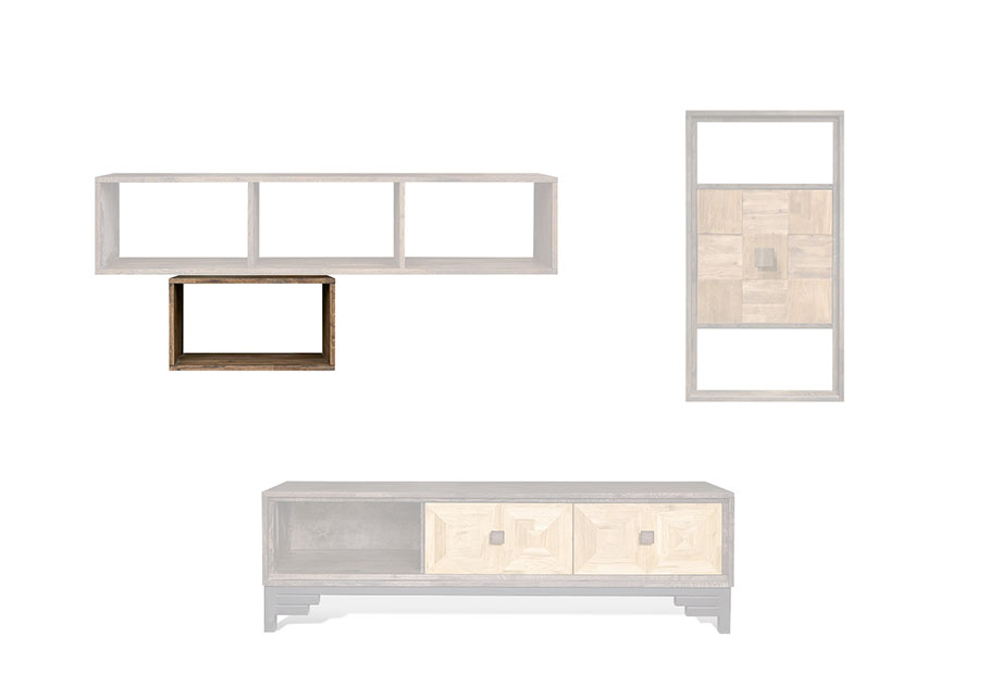 Полка настенная "Cube Design" 1; белёный дуб