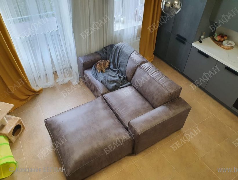 "Брик" диван угловой с пуфом. Фотографии клиентов. 8