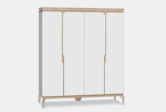 Шкаф для одежды 4-х дверный "Алекса" массив и шпон дуба, МДФ 6