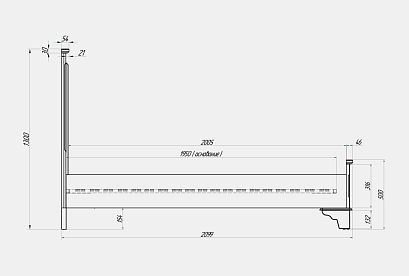 Кровать "Brianson"; без основания, без матраса; *ИД 5329; (1600x2000); муссон+дуб; Luna 10