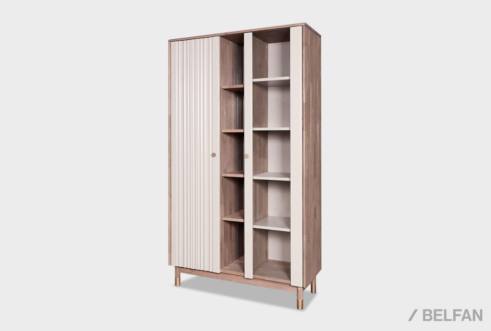 Витрина 2-х дверная "Меридиан" с нишей (комбинированная) массив дуба, МДФ 3