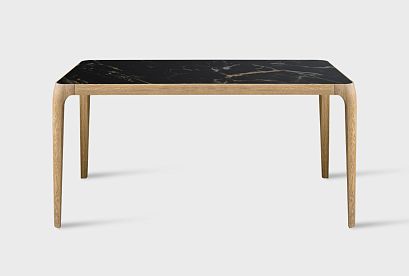 Стол обеденный "Bergamo"; стекло мрамор; 1800x864; дуб натуральный