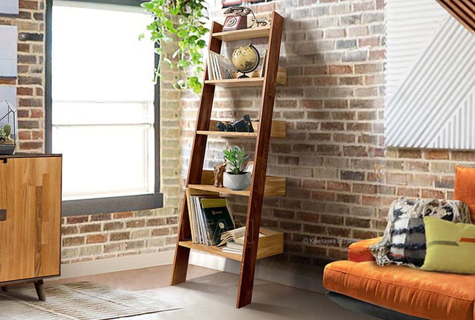 Стеллаж "Irving Design"; графит, бейц-масло