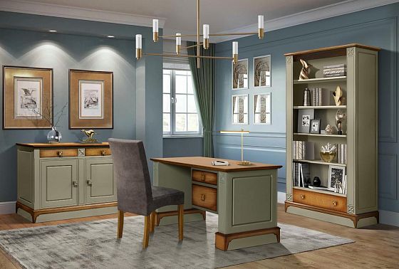 Стол письменный "Brianson" (1 тумба справа) массив и шпон дуба, МДФ 6