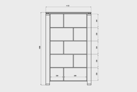 Стеллаж "Берген" В-193 массив и шпон дуба 8
