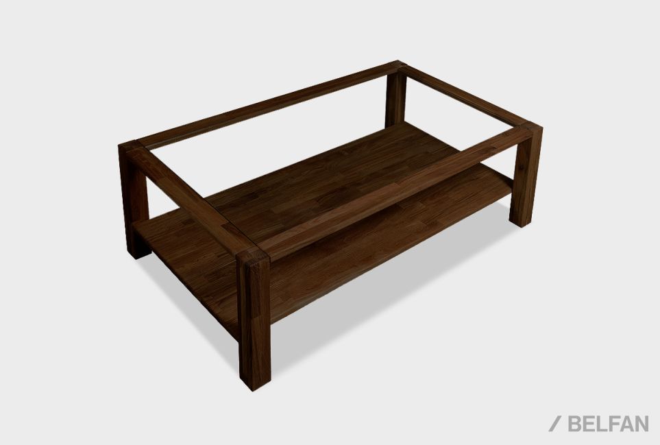 Стол журнальный "Норд" 110 (стекло) массив дуба, стекло 1