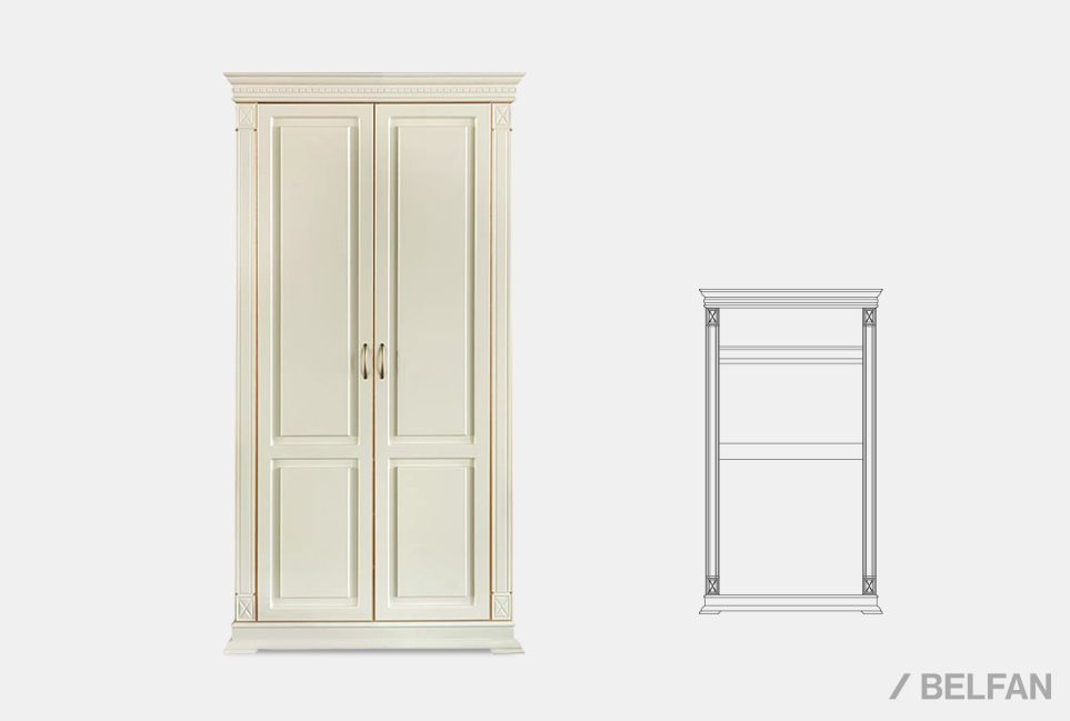 Шкаф для одежды 2-х дв. "Верди Люкс 2/4" массив и шпон дуба 1