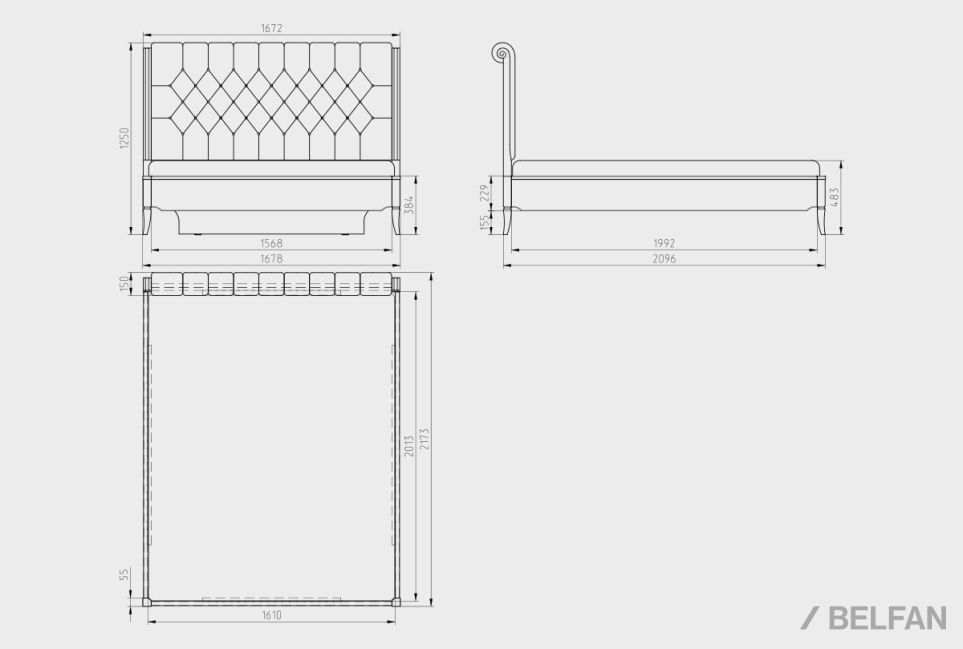 Кровать "Стюарт" (мягкое изголовье) массив и шпон дуба 4