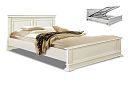 Кровать "Верди Люкс" (низкое изножье) с подъемным механизмом; без матраса; (1400x2000); слоновая кость с золочением