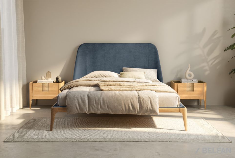 Кровать "Bergamo" (мягкое изголовье) массив дуба 1