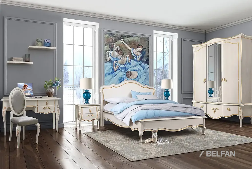 Детская «Трио» #2 белая эмаль с золотой патиной