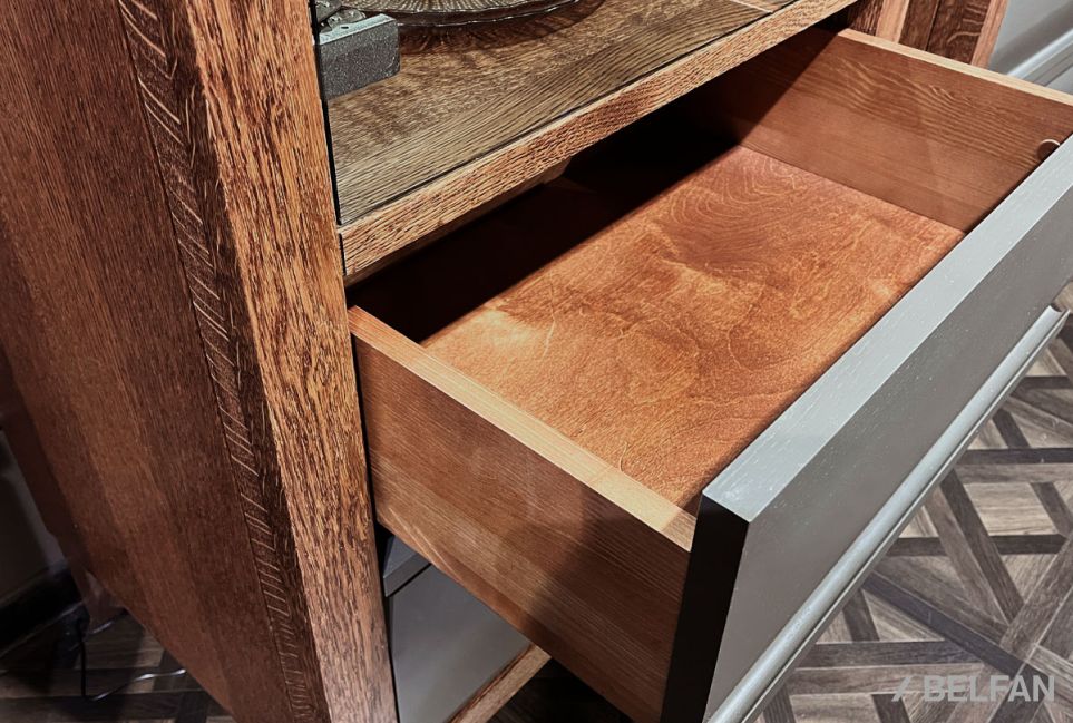 Витрина 1-но дверная "Dakota" (левая) массив и шпон дуба, МДФ 6