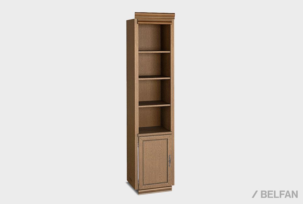 Стеллаж 1-но дверный "Тэфи" (левый) массив и шпон дуба 1