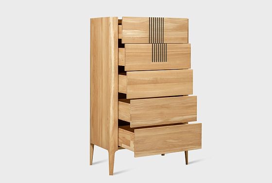 Комод "Бергамо" 5 (высокий) массив дуба 6