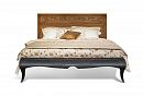 Кровать "Соната" с декором (низкое изножье); без основания, без матраса; (1400х2000); коньяк с тёмной патиной+горький шоколад