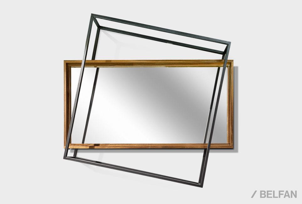 Зеркало "Куб Дизайн" 140 массив дуба, металл 1