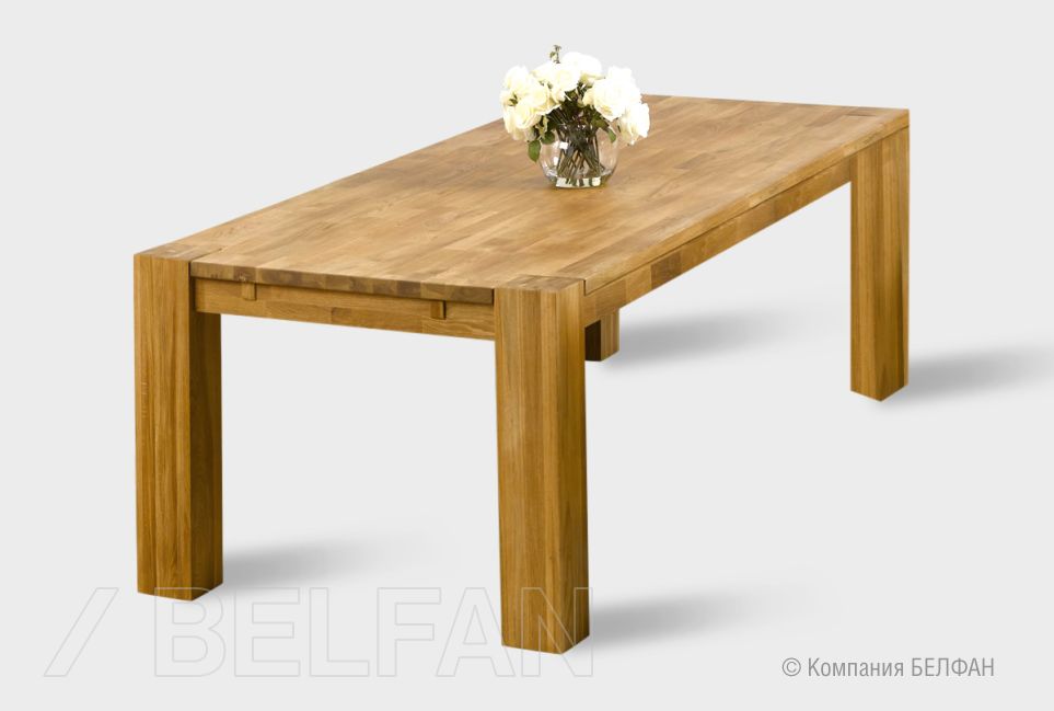 Стол обеденный "Берген" П-03 (сечение опор 150х150) массив дуба 1