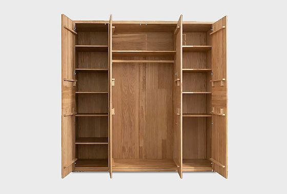 Шкаф для одежды 4-х дверный "Норд" массив дуба 5