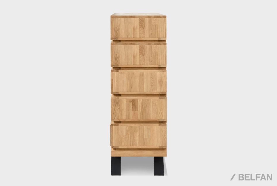 Комод высокий "Этна" без декора (фигурный) массив дуба, металл 4