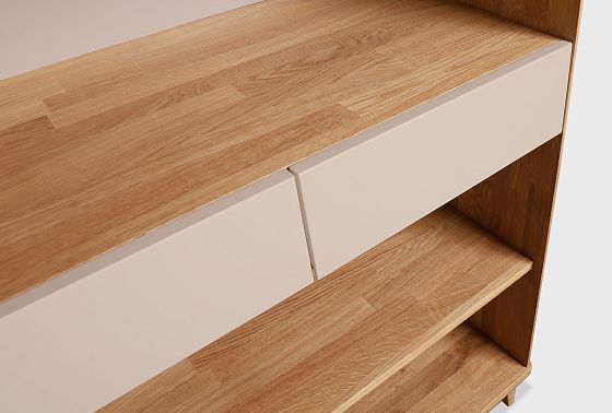 Стеллаж "Wallstreet" (с ящиками) массив дуба, МДФ 5