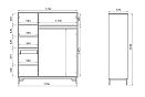 Шкаф для одежды 3-х дв. "Cube Design"; *КМ-009.303; графит, бейц-масло