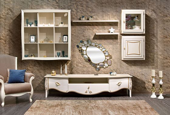 Шкаф навесной открытый "Трио" массив и шпон дуба 6