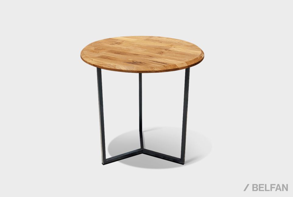 Стол журнальный "Art Collection" круглый 40 массив дуба, металл 1