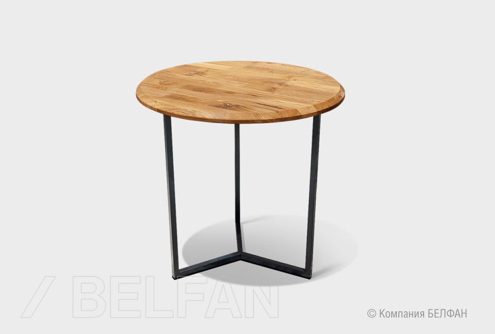 Стол журнальный "Art Collection" круглый 40 массив дуба, металл 1
