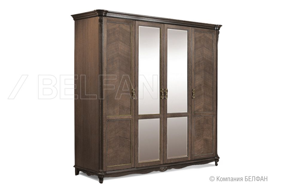 Шкаф 4-х дв. "Алези" массив и шпон дуба 4