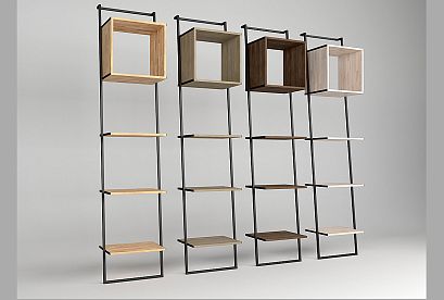 Стеллаж "Art Collection" 440; пристенный наклонный; *КМ-009.440; графит, белый металл