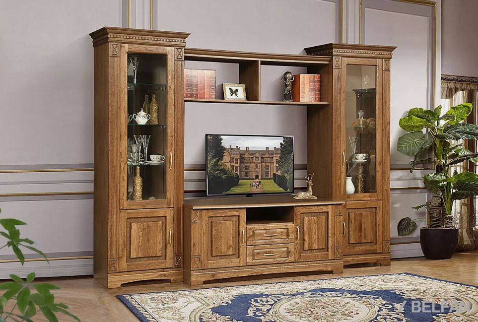 Шкаф комбинированный "Верди Люкс Т1" массив и шпон дуба 2