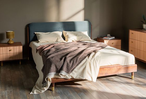 Кровать "Меридиан" (мягкое изголовье) массив дуба 5