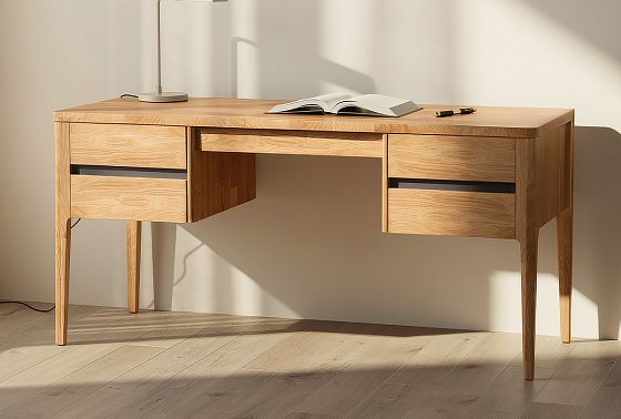 Стол письменный "Уоллстрит" (2 тумбы) массив дуба, МДФ 4