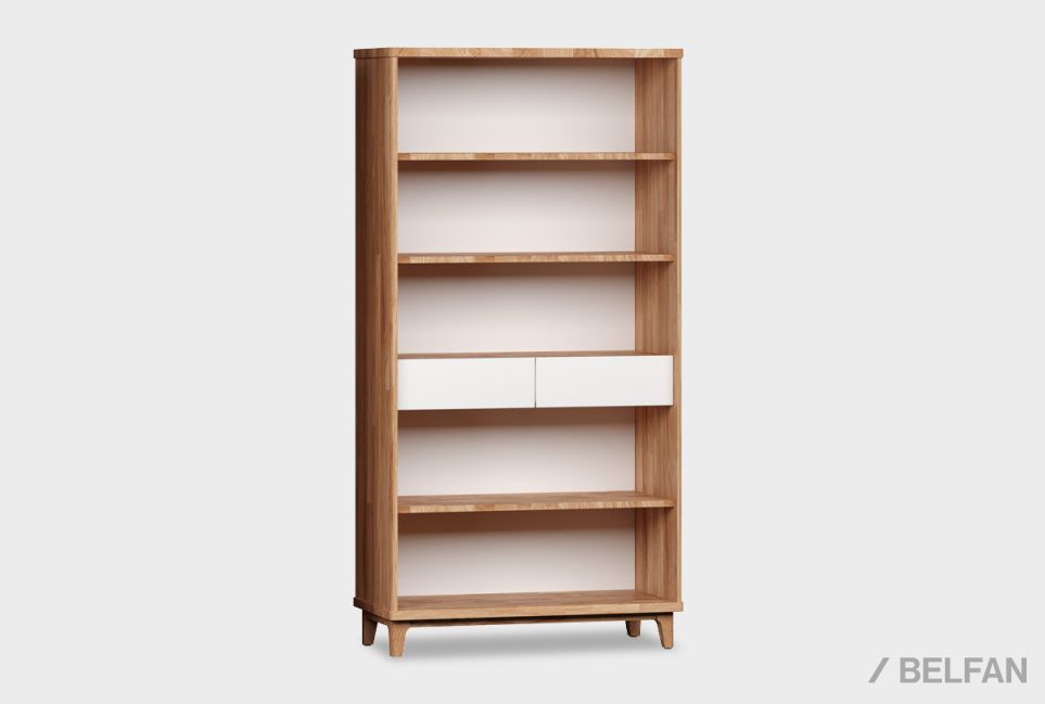 Стеллаж "Wallstreet" (с ящиками) массив дуба, МДФ 1