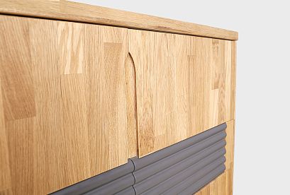 Тумба высокая "Уоллстрит"; *А-012.82; к-бейц-масло, ф-бейц-масло, вст-антрацит