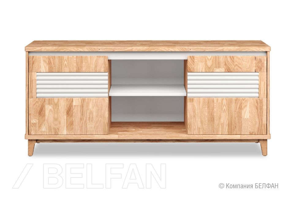 Тумба "Wallstreet" 3 (с нишей) массив дуба, МДФ 1